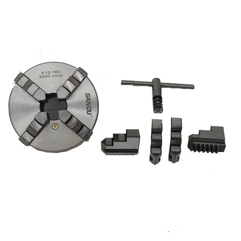 4 Jaw Lathe Chuck INTBUYING K12 160 Self Centering 160mm Metal Chuck with steel construction and accessories