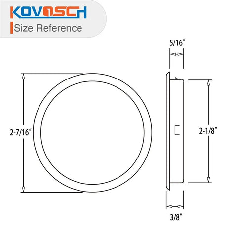 10 Pack Black Closet Door Finger Pulls Two And One Eighth Inch Round Sliding Door Pull With Easy Snap In Installation Universal Fit For Bypass Closet Doors And Furniture Durable Stamped Steel Construction No Nails Required size diagram showing dimensions and installation design.