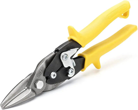 9-3/4 Inch MetalMaster Compound Action Snips For Straight Left And Right Cuts With Yellow Ergonomic Handles, Precision Molybdenum Blades