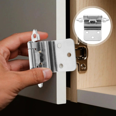 Heavy Duty Self Closing Inset Cabinet Hinges Kit 8 Pieces For Kitchen And Bathroom shown during installation