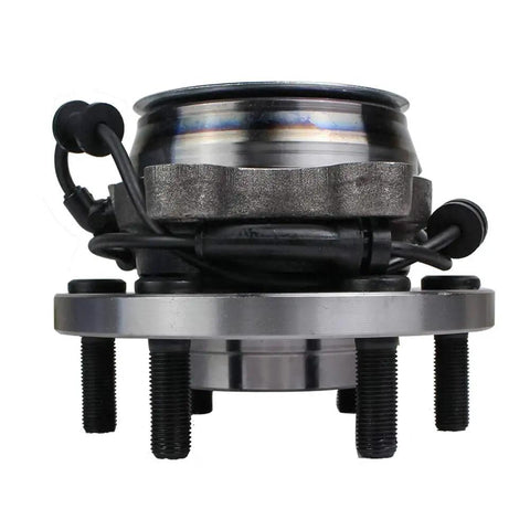 Side view of Front Wheel Hub And Bearing Assembly 515064 for 2WD Nissan Frontier 2005-2018, 6 lug with ABS, showing bolts and wiring.