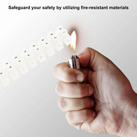 10 Piece Terminal Block Set With 12 Position Dual Row Barrier Strip Connector 10A 380V Flame Retardant PP Housing Self Locking Screws