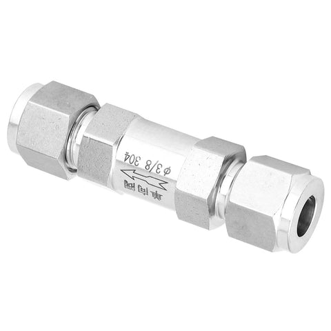 Stainless steel BSPP female-thread check valve, 3/8 in, one-way for water/oil/gas piping