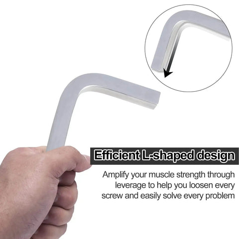 Hand holding L-shaped elbow wrench from Four Piece Square Head Wrench Set With L Shaped Elbow Wrenches For Pocket Hole Screws, Chrome Vanadium Steel