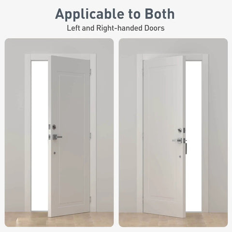 Self Closing 4 Inch Door Hinges With Spring Loaded Adjustable Tension For Front And Back Garage Doors Brushed Nickel UL Listed Left And Right Hand 2 Pack By HOSOM installed on doors