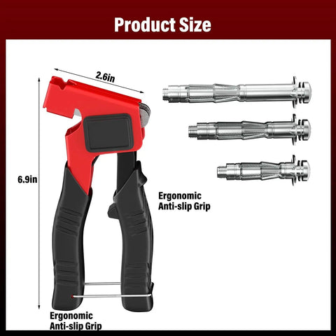 Heavy Duty Molly Bolts For Drywall Kit In Three Sizes 0.12 Inch To 1.28 Inch Metal Hollow Wall Anchors And Screws With Setting Tool