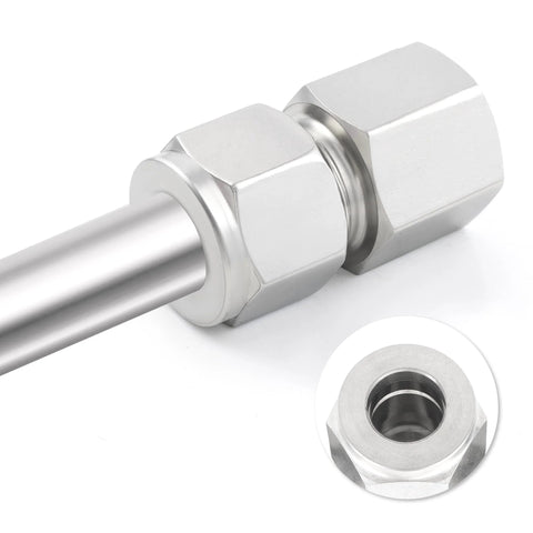 Yoebor stainless steel 304 compression tube fitting coupler with double ferrules, 1/4 in OD x 1/8 in NPT female, pack of 2