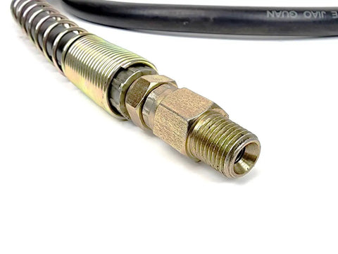 Close-up of swivel fitting on Heavy Duty Hydraulic Hose For TH0037 Knockout Punch Driver Direct Replacement With Swivel Fitting 61 Inch Length