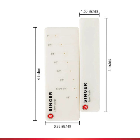 Stitch Gauge And Guide For Sewing Enthusiasts, Seam Measuring Tool For Machine Sewing, Pre Drilled Holes For One Eighth To One Inch Seam Allowances
