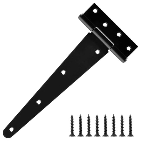 10 Inch T Strap Shed Door Hinge Heavy Duty 2 Pack Gate Hinge For Barn Fence Farm Exterior Interior Doors Window Bar Shop Universal 270 Degree Rotation 8 Hole 8 Screws Matte Finish Hardware Kit