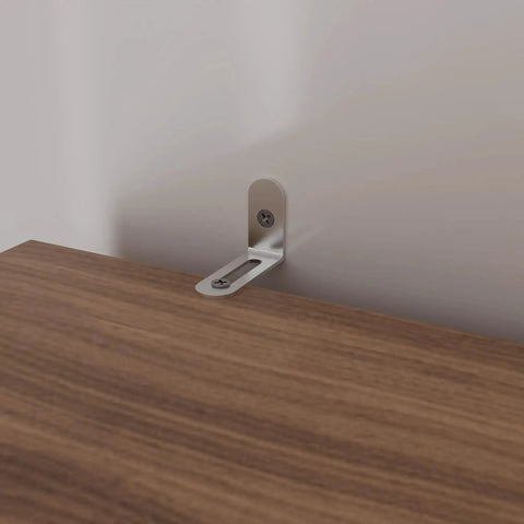 Mounting bracket for Walnut Display Cabinet With Glass Doors And Three Drawers App Controlled LED Lights Tall Bookcase