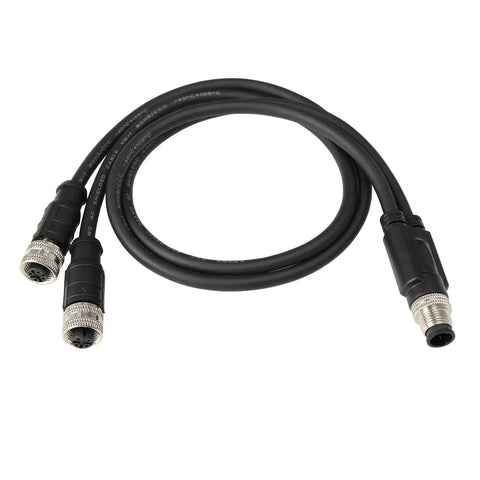 4 Pin A Coded M12 Y Splitter Cable 1 To 2 For Industrial Automation Actuator Sensor DeviceNet CANopen PLC IO PVC Shielded 30cm Male To Female Connector 250V AC DC 4A Max.