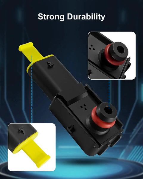 Brake booster pressure sensor with yellow pull-tab, black housing and red O-rings