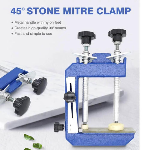 45 Degree Stone Mitre Clamp For Granite And Marble Countertops Pro Grade Countertop Seam Splicing Fixture 32x20cm Max Clamping Height 13cm