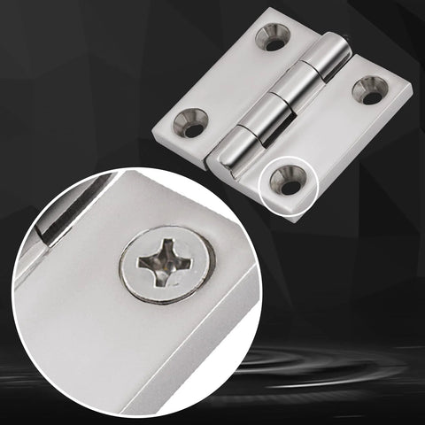 Boat hatch hinge set, Laorde 316 stainless steel, marine grade, 2x2 in, heavy duty, 4-pack with screws
