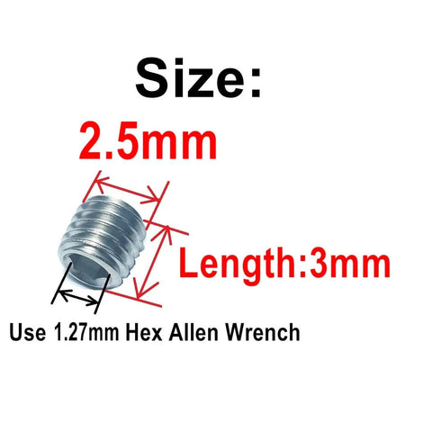 50 Piece M2.5 X 3mm Stainless Steel 304 Set Screws Hex Socket Allen Head Kit With 1.2mm Allen Wrench Heavy Duty Fasteners