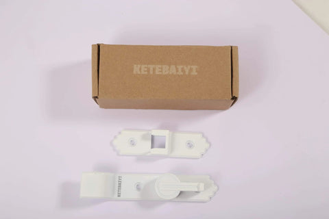 Built Tough Heavy Duty 90 And 180 Degree Barn Door Latch With Handle for sliding doors, package and parts shown.