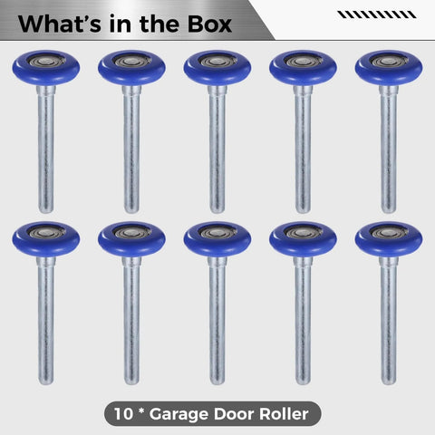 10 Pcs 1.8 Inch Nylon Garage Door Rollers With 4.7 Inch Stems Quiet Replaceable Wheels For Garage Doors Barns And Warehouses