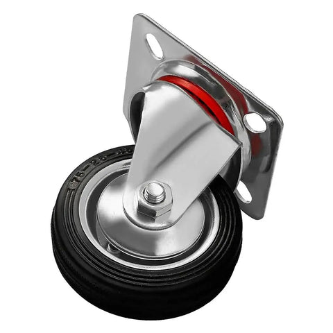 Single wheel from 12 Pack 3 Inch Swivel Caster Wheels With Rubber Base Top Plate And Bearings Heavy Duty No Brake For Carts And Equipment