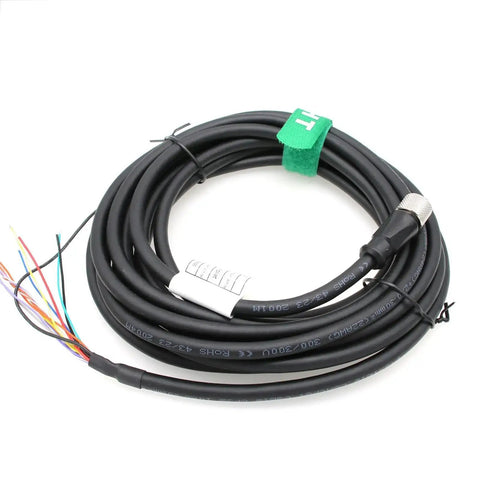 Cognex In-Sight 7000 9000 24V Power IO Cable M12 A-Coded 12 Pin Female To Flying Lead For Checker 201 DataMan Vision System 1m