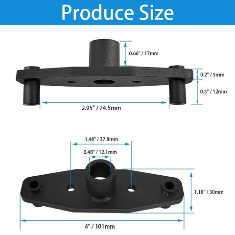 Dowel Jig Kit For Floating Shelves And Invisible Brackets, Self Centering Drill Guide dimensions illustration showing size details.