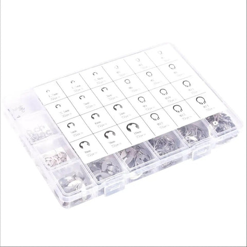327Pcs E Clips Circlip Retaining Rings Kit With 24 Sizes From 1.2mm To 10mm Includes External C Clips Snap Rings 304 Stainless Steel