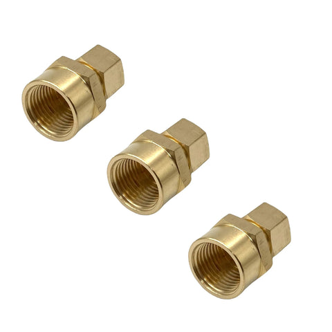 Brass compression union fittings, 1/2 in tube OD to 1/2 in female NPT, set of 3