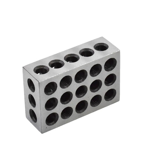 Ultra Precision Machinist Block Set 1x2x3 With 23 Holes For Milling Machines, Matched Pair, 0.0002 Inch Tolerance, Tool Steel
