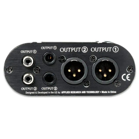 Rear panel view of Dual Transformer Isolator Hum Eliminator For Studio Pro Rig showing Balanced XLR In And Out, TRS, RCA inputs.