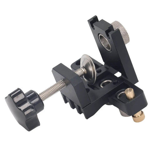 3 In 1 Doweling Jig Kit With Anodized Aluminum Body And Brass Limit Block, Rock Solid Fixing Clamp, precise drill alignment