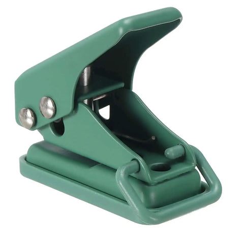 One Quarter Inch Hole Punch Two Pack Handheld Heavy Duty Metal Paper Puncher for tags, tickets, and DIY crafts, green color