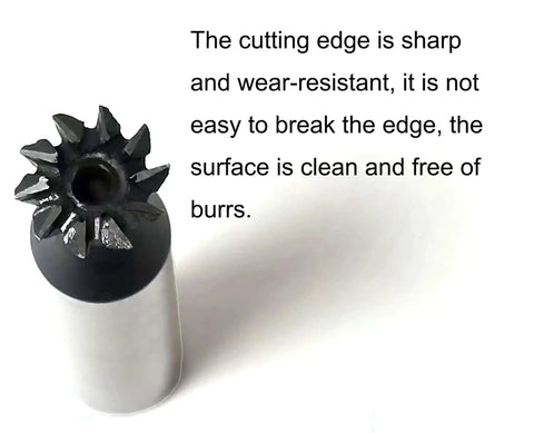 Beefy 10mm 60 Degree HSS Dovetail End Mill Cutter For Precision Machining, 10 flutes, round shank in vertical view