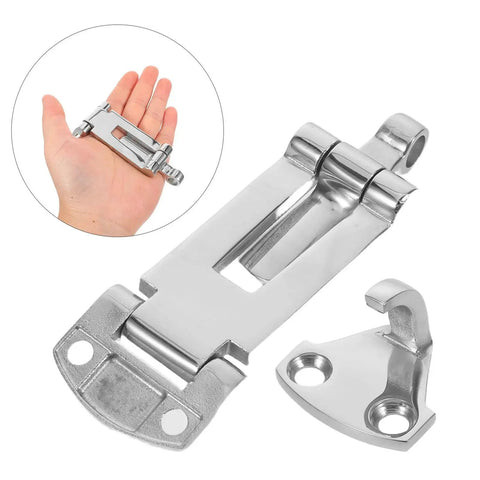 Heavy-duty stainless steel toolbox latch with anti-rattle mechanism and mounting bracket