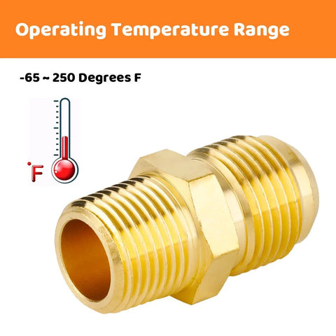Besosay 2-piece tube fitting, brass half-union gas adapter, 1/2 in flare x 3/8 in NPT male