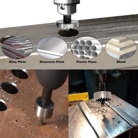 Durable 3/4 Inch HSS Hole Saw Set for Drilling Stainless Steel Aluminum Thin Iron Plastic Wood, 2 Piece Kit in action
