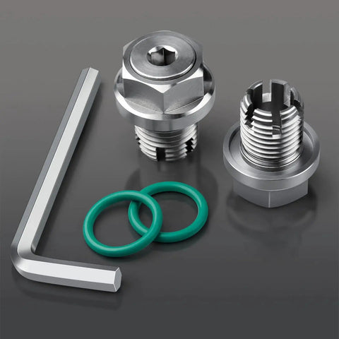 Oversize Piggyback M14.1-1.5 x 15mm Stainless Steel Oil Drain Plug Kit For Oil Pan Thread Repair Self-Tapping with tools and seals
