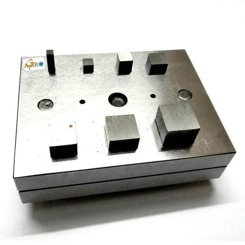 Square Shape Disc Cutter Set 7 Piece Punch Tool Kit for Jewelry Making, metal sheet cutter 4x4 to 16x16 mm, top view
