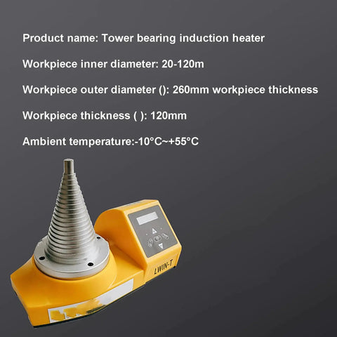 Induction Bearing Heater Cone Style 2kW Coil Heater With Real Time Temperature Control for 20-120mm bearings shown