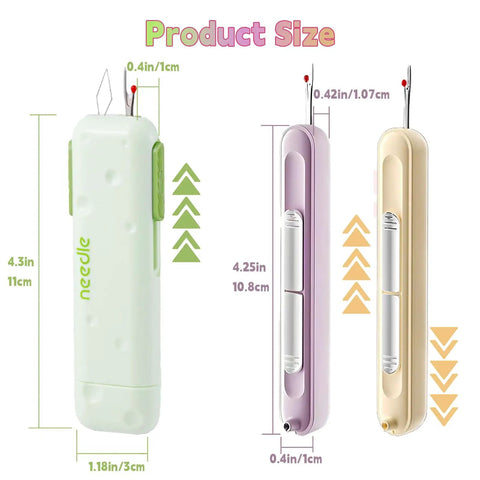 Product size details of Multifunctional Needle Threader Kit For Hand And Machine Sewing With 2 In 1 Automatic Threaders And 3 In 1 Threader With Storage Box Colayerist 3 Piece Sewing Supplies Set For Easy Threading Stitch Removal And Needle Storage Must Have.