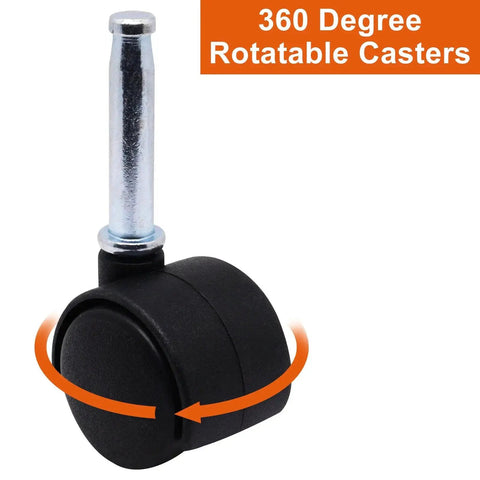 Plastic Casters Set Of 4 With M8 Grip Neck Stem 1 Inch Nylon Swivel Caster Wheels Quiet Non Slip Corrosion Resistant Replacement