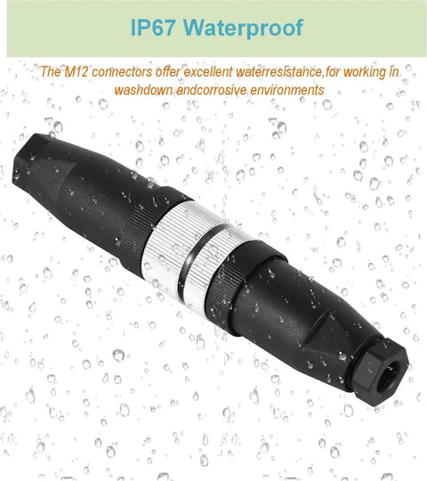 10 Pack M12 5 Pin Panel Mount Aviation Connectors Set Straight Male And Female Waterproof IP67 circular wire connector
