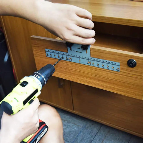 Eight Position Cabinet Pull Drill Template For Doors And Drawers Metal Mounting Template With Direct Drilling No Clamps Needed