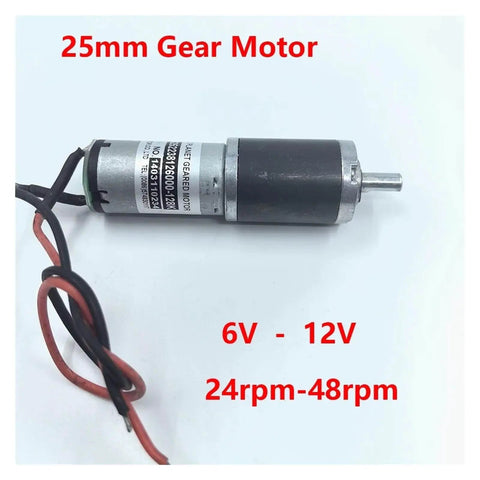 Planetary Gearbox Gear Drive Kit For Electronic Starter, 25mm Shaft, DC 6V-12V Motor Gearbox With 24RPM-48RPM Output, Compact Metal