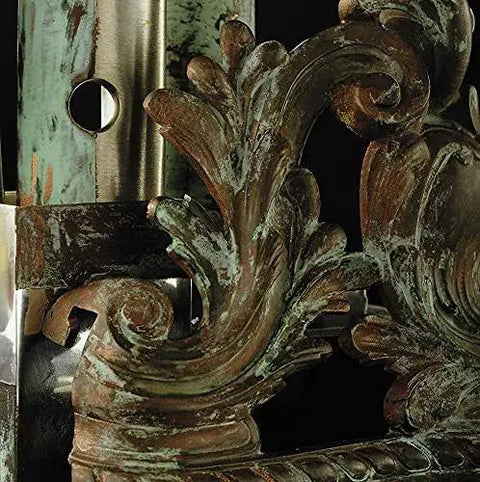 Close-up of vintage metal ornament decorated with Gilding Wax King Gold Metallic Paste for furniture and crafts.