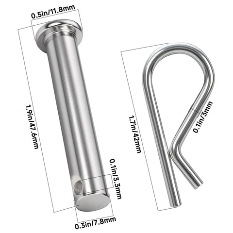 Clevis Pin And Hairpin Clip Kit With Four Pins And Four Clips, Replacement Parts For Tillers Including Husqvarna Poulan Weed Eater Jonsered