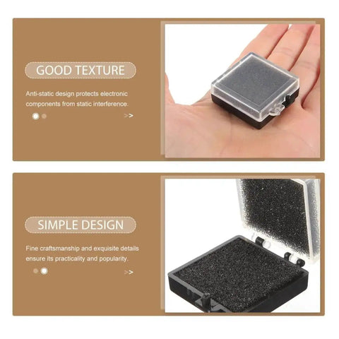 Anti Static Chip Case With Transparent Lid And Black Base Compact Electronics Parts Organizer Box For Safe Storage And Static Shielding Of Small Components 1.57 X 1.38 X 0.59 Inches