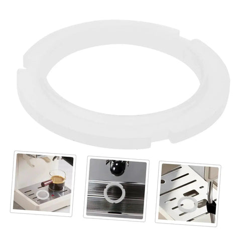 Pro Grade Silicone Replacement Gasket Seal Ring For Coffee Machines And Espresso Makers Easy Fit For E61 Heads Heat Resistant Seal For Longevity No Mess Leaks Keeps Brews Smooth And Consistent, white silicone ring, multiple installation views