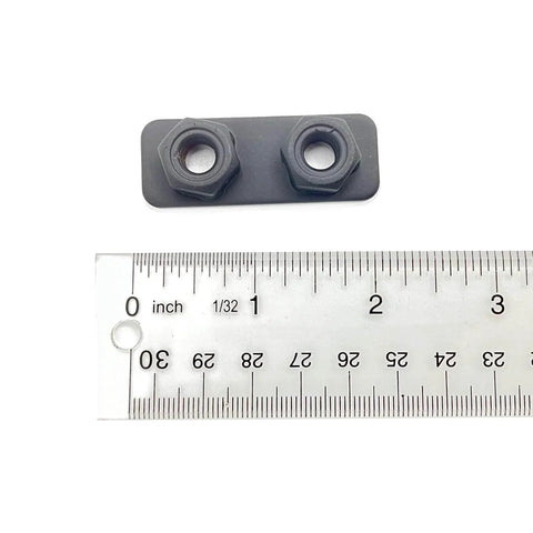 Ranger Hinge Plate OEM Part 5256140-458 with ruler for size reference, precise fit component for UTV models, high-quality replacement