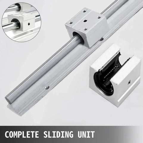 Two Pack SBR12 1000mm Linear Rail Kit With Four Carriage Blocks For CNC Machines And Automated Equipment, Heavy Duty Linear Guide Rails And Bearings Set, Smooth Glide Upgrade