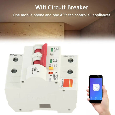 Smart Circuit Breaker 2P 100A AC220V With Built In Antenna And Flame Retardant Shell App Remote Control Easy Home Panel Upgrade Compact Miniature Breaker For DIY Wiring And Fast Remote Switching.